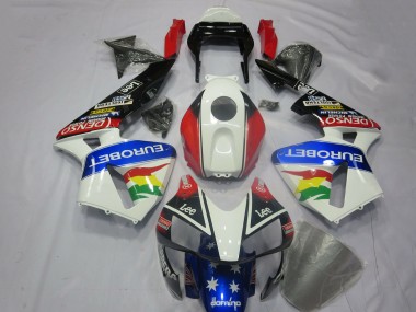 Acquista Kit Carena Moto Honda CBR600RR 2003-2004 - Bianco Rosso Blu Nero Lucido EuroBet