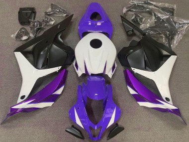 Acquista Carene Moto Honda CBR600RR 2009-2012 - Bianco Viola Chiaro Blu Nero Opaco