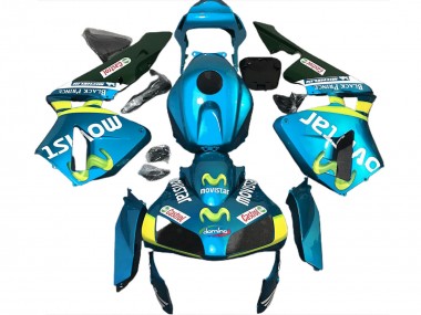 Acquista Carene Moto Honda CBR600RR 2003-2004 - Azzurro Chiaro Giallo Verde MoviStar