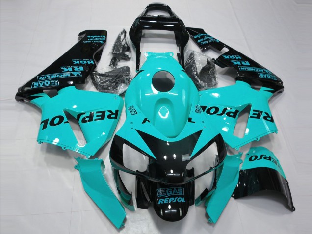 Acquista Carene Moto Honda CBR600RR 2003-2004 - Azzurro Chiaro Nero Lucido Repsol