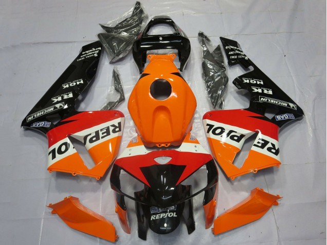 Acquista Carene Moto Honda CBR600RR 2005-2006 - Arancia Rosso Bianco Nero Repsol OEM Stile