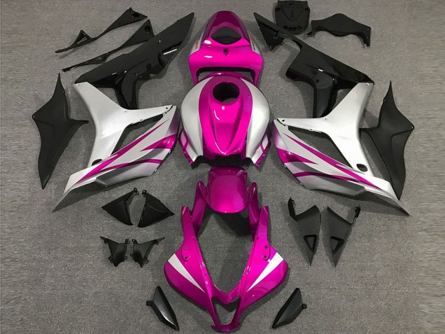 Acquista Carene Moto Honda CBR600RR 2007-2008 - Argento Rosa Nero Lucido OEM Stile