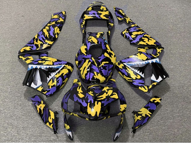 Acquista Carene Moto Honda CBR600RR 2003-2004 - Viola Giallo Camouflage Squalo