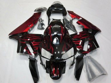Acquista Carene Moto Honda CBR600RR 2003-2004 - Nero Lucido Rosso Fiamma
