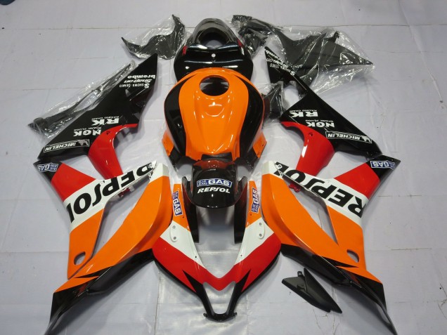 Acquista Carena Moto Honda CBR600RR 2007-2008 - Arancia Bianco Rosso Nero Lucido Repsol