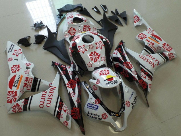Acquista Carene Moto Honda CBR600RR 2007-2008 - Bianco Rosso Nero Nastro Azzurro