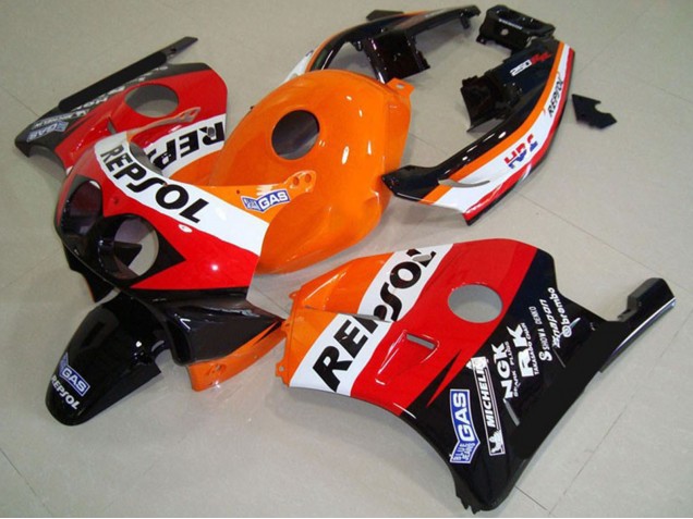 Acquista Carene Moto Honda CBR250RR 1990-1998 - Arancia Bianco Rosso Nero Lucido Classic Repsol
