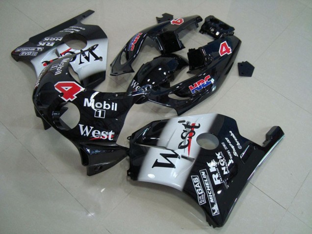 Acquista Carene Moto Honda CBR250RR 1990-1998 - Nero Lucido Bianco West Mobil