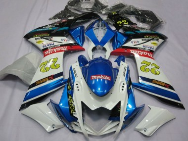 Acquista Carene Moto Suzuki GSXR 1000 2007-2008 - Bianco Blu Rosso Nero Motul 22