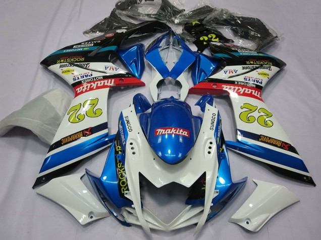 Acquista Carene Moto Suzuki GSXR 1000 2007-2008 - Bianco Blu Rosso Nero Motul 22