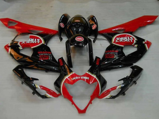 Acquista Carene Moto Suzuki GSXR 1000 2005-2006 - Nero Lucido Rosso Bianco Lucky Strike