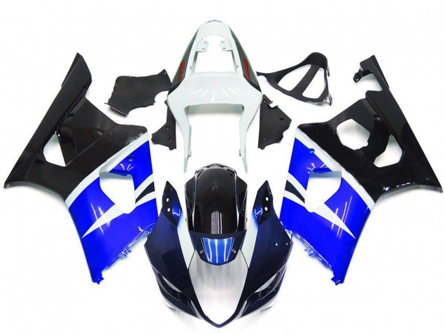 Acquista Carene Moto Suzuki GSXR 1000 2003-2004 - Bianco Blu Nero Lucido