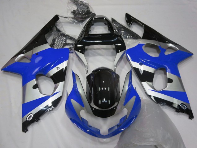 Acquista Carene Moto Suzuki GSXR 1000 2000-2002 - Blu Argento Nero OEM Stile