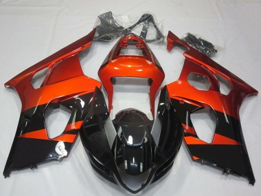 Acquista Carene Moto Suzuki GSXR 1000 2003-2004 - Burnt Arancia Nero Lucido