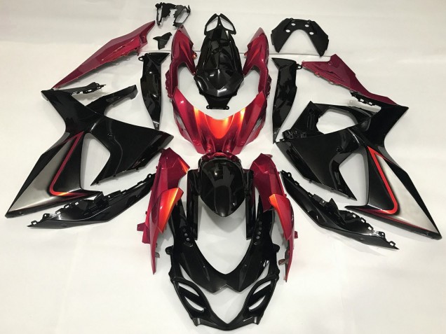 Acquista Carena Moto Suzuki GSXR 1000 2009-2016 - Nero Lucido Rosso