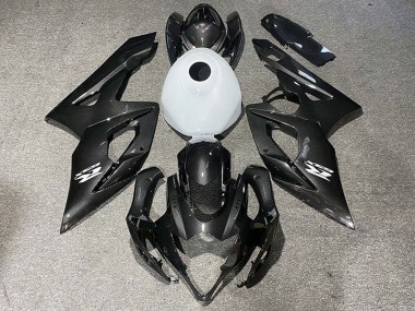 Acquista Carene Moto Suzuki GSXR 1000 2005-2006 - Fibra di Carbonio Stile Lucido Bianco