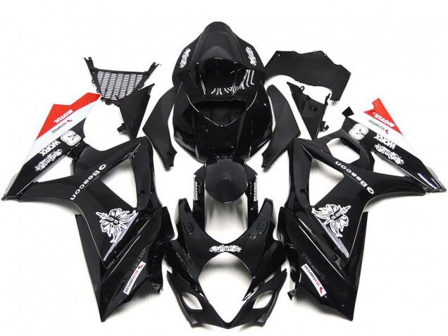 Acquista Carene Moto Suzuki GSXR 1000 2007-2008 - Nero Lucido Bianco Rosso