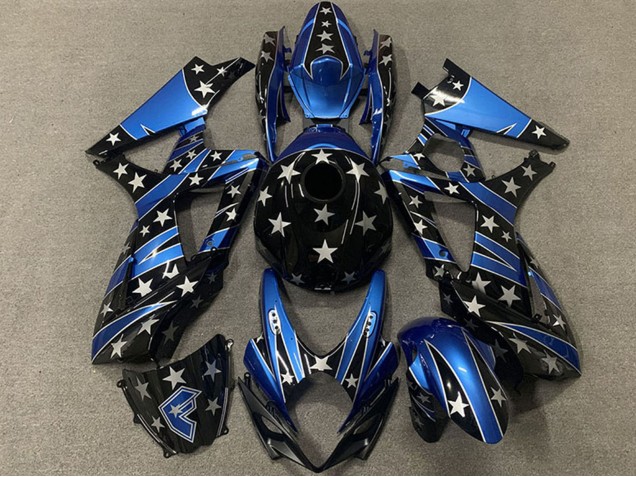 Acquista Carene Moto Suzuki GSXR 1000 2007-2008 - Blu Nero Lucido Stella