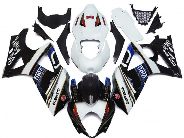Acquista Carene Moto Suzuki GSXR 1000 2007-2008 - Bianco Blu Rosso Nero Viru