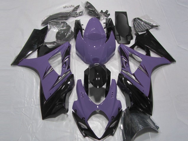 Acquista Carene Moto Suzuki GSXR 1000 2007-2008 - Viola Scuro Nero Lucido
