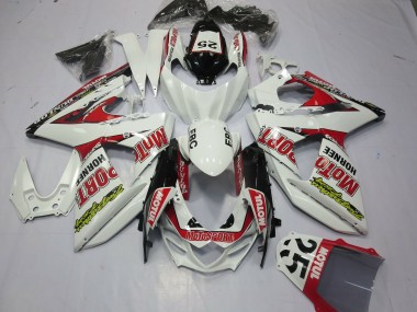 Acquista Carene Moto Suzuki GSXR 1000 2009-2016 - Bianco Rosso Dunlop 52