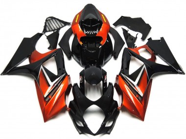 Acquista Carene Moto Suzuki GSXR 1000 2007-2008 - Nero Lucido Arancia