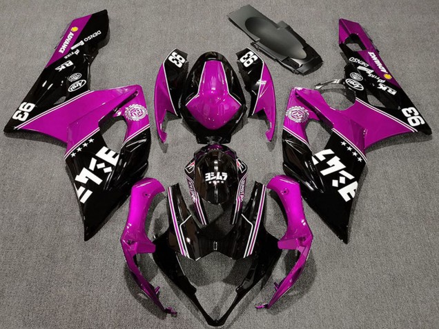 Acquista Carene Moto Suzuki GSXR 1000 2005-2006 - Rosa Nero Lucido Bianco