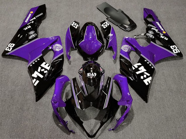 Acquista Carene Moto Suzuki GSXR 1000 2005-2006 - Viola Nero Lucido Bianco