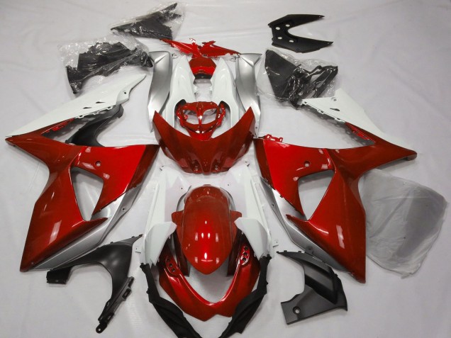 Acquista Carene Moto Suzuki GSXR 1000 2009-2016 - Bianco Argento Rosso
