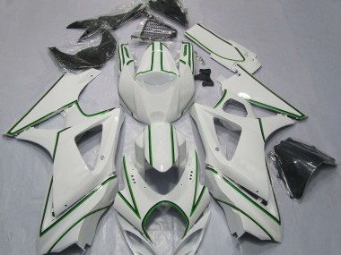 Acquista Carene Moto Suzuki GSXR 1000 2007-2008 - Lucido Bianco Verde Gessato