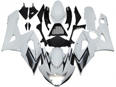 Acquista Carene Moto Suzuki GSXR 1000 2005-2006 - Lucido Bianco Argento Nero