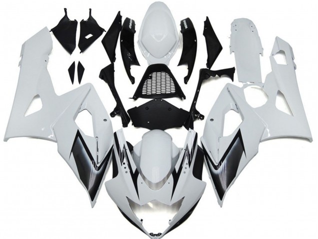 Acquista Carene Moto Suzuki GSXR 1000 2005-2006 - Lucido Bianco Argento Nero