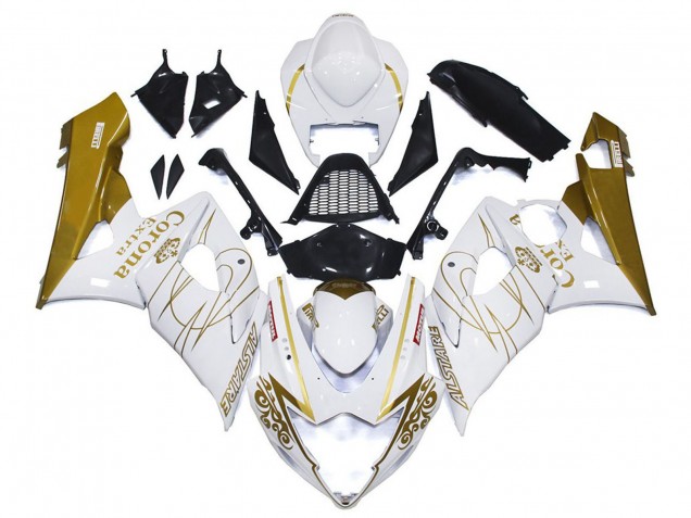Acquista Carene Moto Suzuki GSXR 1000 2005-2006 - Bianco Oro Corona