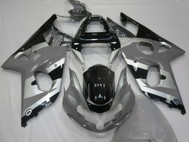 Acquista Carene Moto Suzuki GSXR 1000 2000-2002 - Grigio Argento Nero Lucido OEM Stile