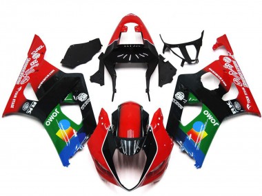 Acquista Carene Moto Suzuki GSXR 1000 2003-2004 - Rosso Nero Verde JOMO