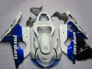 Acquista Carene Moto Suzuki GSXR 1000 2000-2002 - Bianco Blu Jordan
