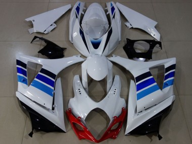 Acquista Carene Moto Suzuki GSXR 1000 2007-2008 - Bianco Blu OEM Stile