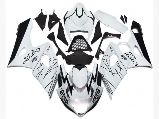 Acquista Carene Moto Suzuki GSXR 1000 2005-2006 - Bianco Nero Corona OEM Stile