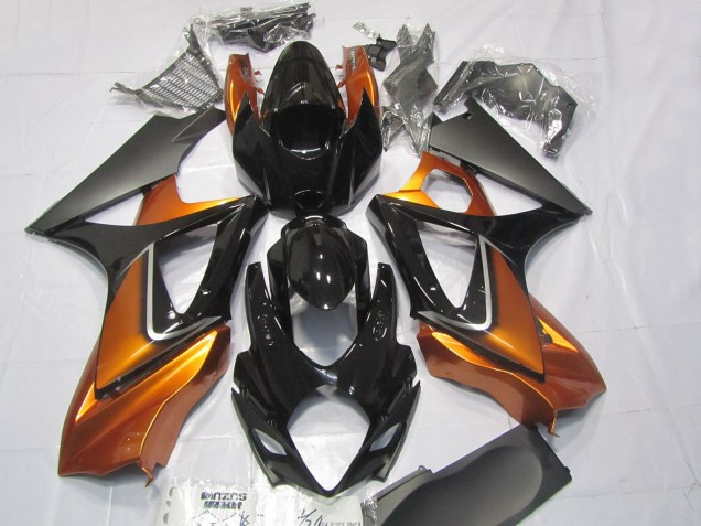 Acquista Carene Moto Suzuki GSXR 1000 2007-2008 - Arancia Nero Lucido Nero Opaco