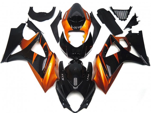 Acquista Carene Moto Suzuki GSXR 1000 2007-2008 - Arancia Nero Lucido