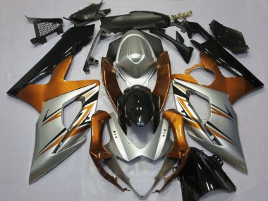 Acquista Carene Moto Suzuki GSXR 1000 2005-2006 - Arancia Argento Nero Lucido