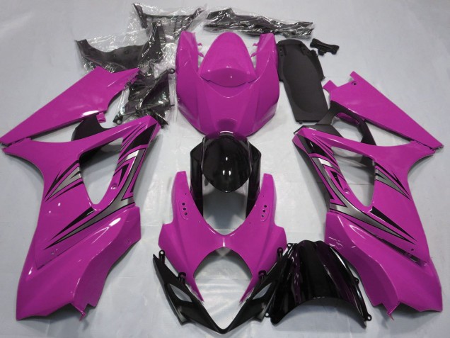 Acquista Carene Moto Suzuki GSXR 1000 2007-2008 - Rosa Nero Lucido OEM Stile