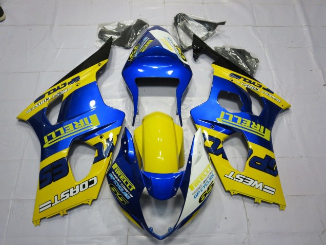 Acquista Carene Moto Suzuki GSXR 1000 2003-2004 - Blu Giallo Nero Pirelli
