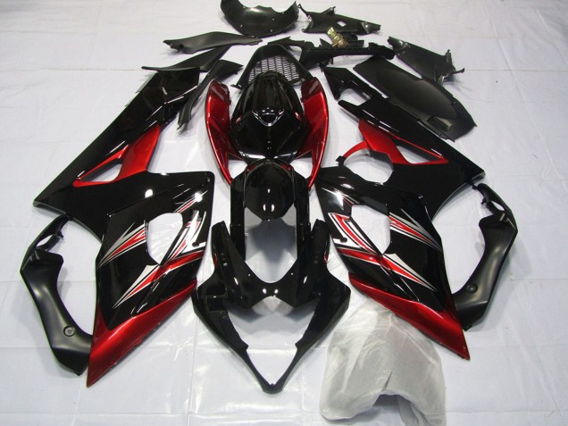 Acquista Carene Moto Suzuki GSXR 1000 2005-2006 - Nero Lucido Rosso Flare