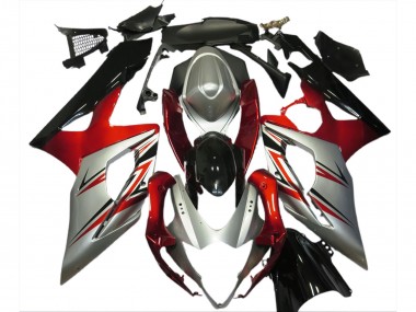 Acquista Carene Moto Suzuki GSXR 1000 2005-2006 - Rosso Argento Nero