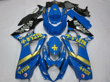 Acquista Carene Moto Suzuki GSXR 1000 2007-2008 - Blu Oro Nero Rizla