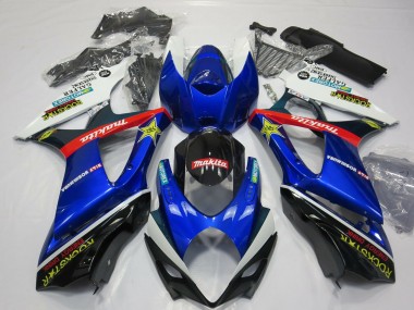 Acquista Carena Moto Suzuki GSXR 1000 2007-2008 - Bianco Blu Rosso Nero Rockstar