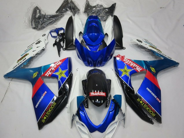 Acquista Carene Moto Suzuki GSXR 1000 2009-2016 - Blu Rosso Nero Bianco RockStar