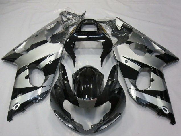 Acquista Carene Moto Suzuki GSXR 1000 2000-2002 - Argento Nero Lucido
