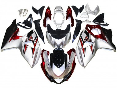 Acquista Carene Moto Suzuki GSXR 1000 2009-2016 - Argento Rosso Nero